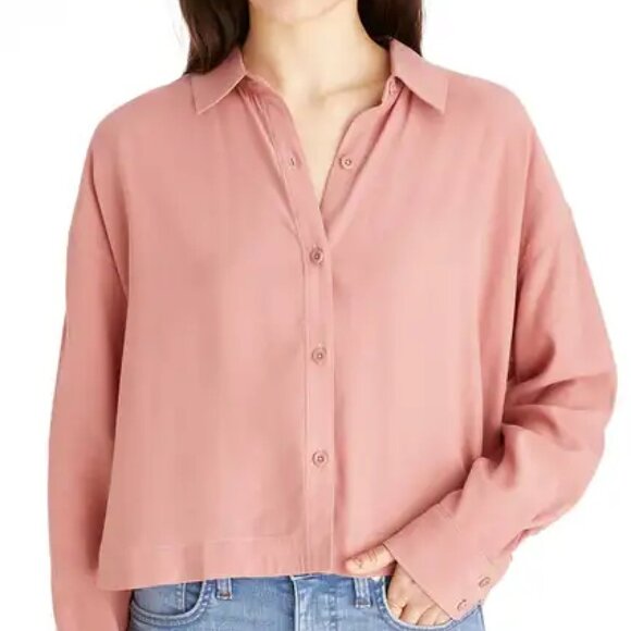 Madewell Women's Button Down Shirt in Rust - Picture 3 of 3